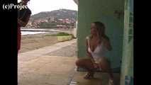 023081 Ewa Takes An Urgent Pee In The Beach Shower