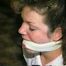 21 YR OLD COLLEGE STUDENT CINDY IS MOUTH STUFFED, CLEAVE GAGGED, BALL-TIED WEARING PANTYHOSE & SOME UP-SKIRT SHOTS (D47-6)