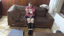 Ginger tied with rope at home 2/2