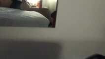 2 Busty Lesbians sharing a thick cock next to Hotel window with ppl watching us