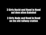 3 girls nude at the railway-station