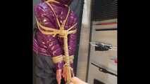 Lola Montez cought by a pervert and bound and gagged in her shiny nylon Downjacket