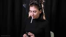 Alina is smoking one and a half cigarette