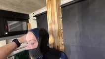 Rachel Adams Poletied and gagged by an Intruder