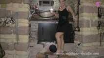 Feet #trampling #candlewax #footdomination with toenails painted red