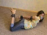 Valya hogtied in jeans