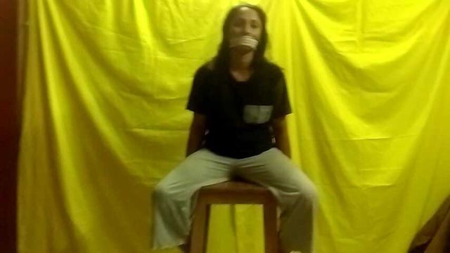 Cheri bound and gagged and played