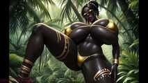 GoL Hot african woman dancing in the jungle