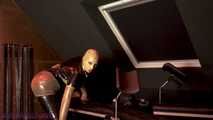 Latex pleasure on the stretching bench