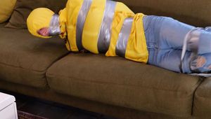 Myxxxy bound and gagged by an Intruder when she comes home after a walk in the rain