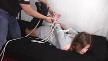 Cindy on the bed hogtied 2/2