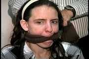25 YR OLD SINGLE MOM GETS HANDGAGGED, MOUTH STUFFED, CLEAVE GAGGED, GAG TALKING, AND TIGHTLY TIED TO A CHAIR WITH ROPE (D74-1)