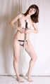Cleavegagged topless barefoot Jessica, hogtied with hemp rope