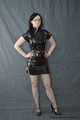 Relaxing in ropes and PVC cheongsam