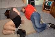 Guest Celine and guest Romy - Hogtied on the floor