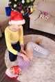 Merida and Hannah - Merida overpowered and hogtied by Hannah under the Christmas tree