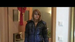 Get 3 Archive Video Clips with Samantha enjoying  her shiny nylon downwear in one package from 2012-2014