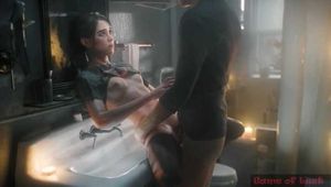 Gol Ellie Halo Bathroom Fuck and Cumshot