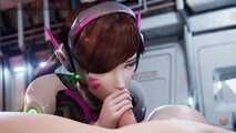 Hot 3D Dva POV blowjob and creampie