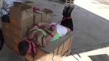 Susi hogtied on box 2/2
