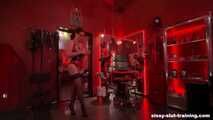 Rubber Sissy is trained to suck the first real cock. 