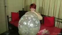 Large transparent balloon blown up ...