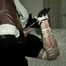 44 Yr OLD HOUSEKEEPER ON SCREEN HOG-TYING, MOUTH STUFFING, FEET AND LEG TAPE TYING WEARING PANTYHOSE, & WRAP TAPE GAGGING (D56-13)