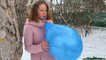 outdoor Blow2Pop yellow TT11 and U14 balloon while smoking