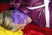 Sexy Sonja being tied and gagged with ropes and a ballgag wearing a sexy down skirt and a down jacket (Pics)