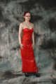 Bound in red PVC dress