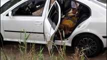 Dana and Asya - Hitchhiker Asya is captured, taped and teased (video)