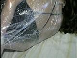 BALL-TIED PLASTIC MUMMY WRAPPED & GAGGED SEXY REBA (D28-9)