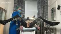 Anal stretching for my new patient on the gynecological chair . He has the choice
