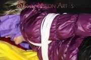 Sexy Sonja being tied and gagged with ropes and a ballgag wearing a sexy down skirt and a down jacket (Pics)