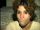 WRAP AROUND TAPE GAGGED & TOE TIED LATINA (D15-10)
