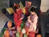 Get 4 classic Videos with Jill and a friend wearing shiny nylon shorts enjoying!