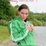 Enni having a good time outdoor wearing sexy shiny nylon shorts and a top posing for the camera (Pics)