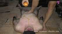Feet #trampling #candlewax #footdomination with toenails painted red