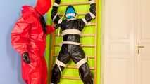 Breathplay in unbreathable, thick PVC overall 2.