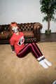 1002 Amber in Shiny Pants and Carolina TShirt