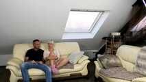STIEFPAPA DARF MIT MACHEN!!! VOLL ERWISCHT SEXY BLONDINE DOPPELTER CUMSHOT