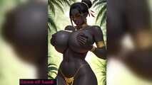 GoL Mega busty african girl topless dance animation