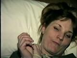 26 Yr OLD BARMAID IS BOUND, MOUTH STUFFED, HANDGAGGED & TAPE GAGGED (D27-2)