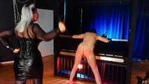Pillory bed & whip – My slave learns obedience