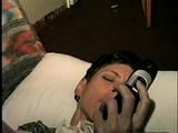 47 Yr OLD UNCOOPERATIVE LATINA HAIR DRESSER HAS HER MOUTH STUFFED WITH SMELLY SOCK, HANDGAGGED, TAPE GAGGED & BLINDFOLDED (D56-11)