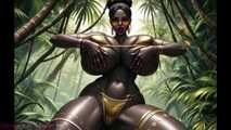 GoL Hot african woman dancing in the jungle