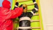 Breathplay in unbreathable, thick PVC overall 2.
