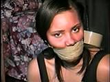 18 Yr OLD BLACK COLLEGE STUDENT IS MOUTH STUFFED, WRAP TAPE GAGGED, BALL-TIED, BAREFOOT, TOE-TIED AND HANDGAGGED (D58-7)