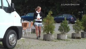 047015 Yassie Takes A Very Public Pee In The Parking Lot
