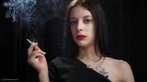 Slim chick is smoking two Reds